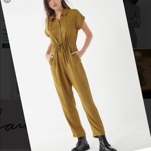 Yellow plaid jumpsuit